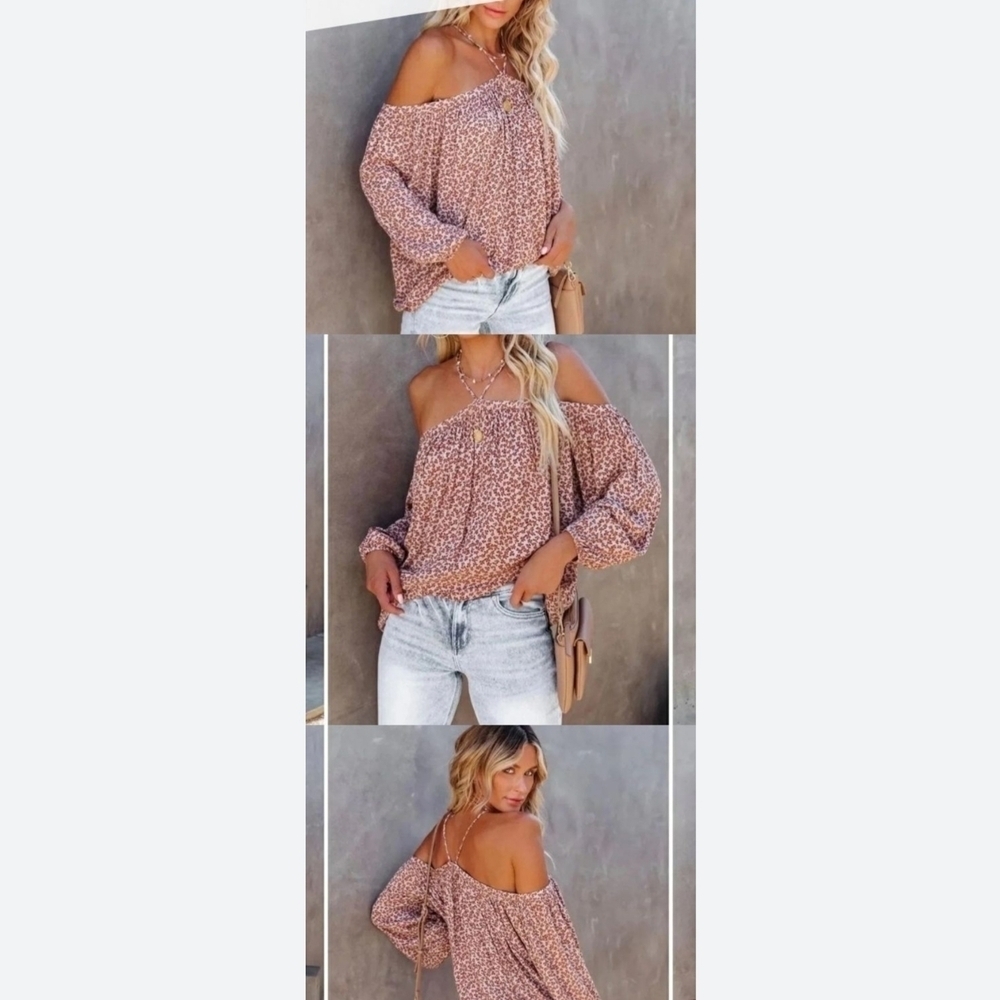 VICI Off Shoulder 3/4 Sleeve Women's Top Blouse Size S